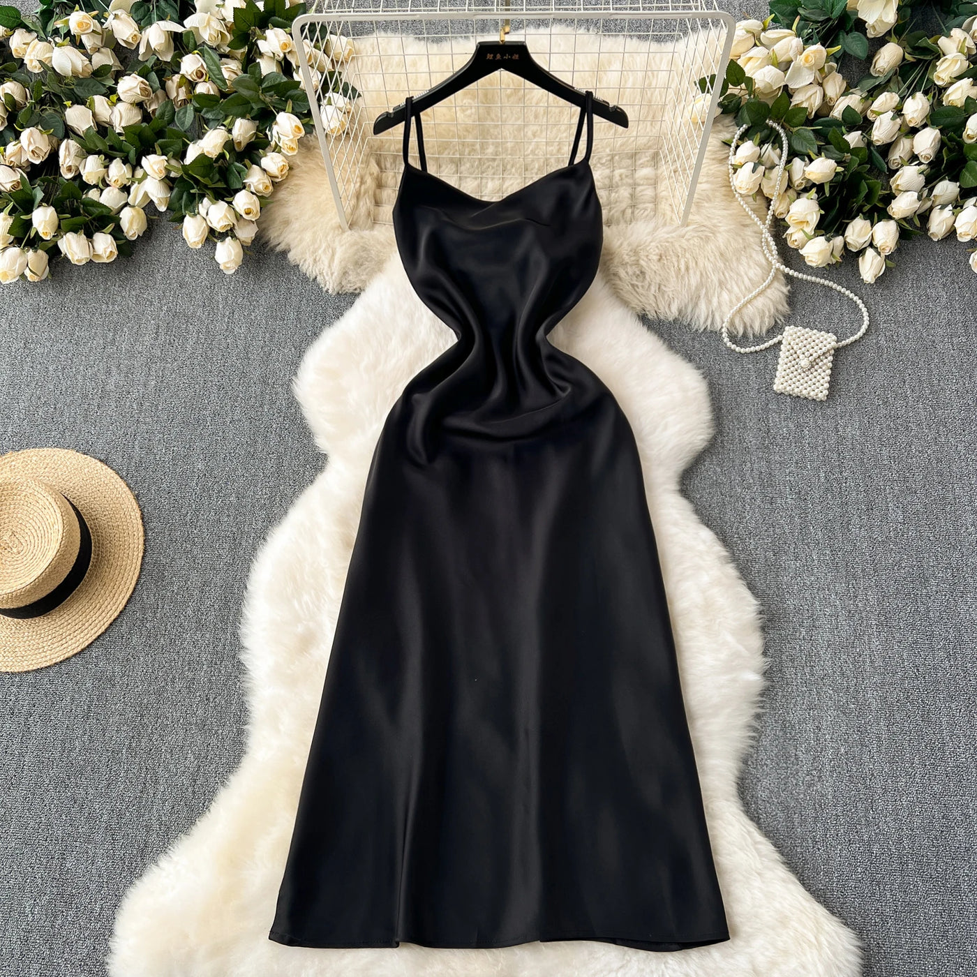 Bella vintage jurk satijn