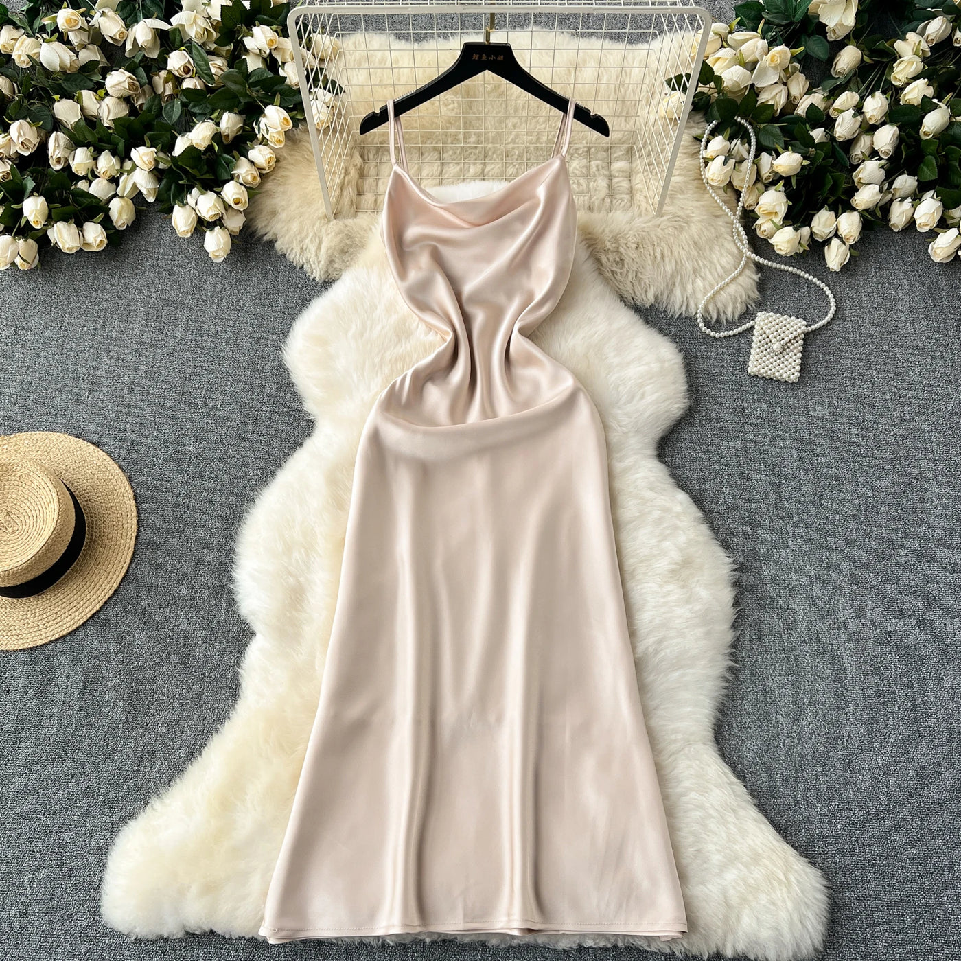 Bella vintage jurk satijn