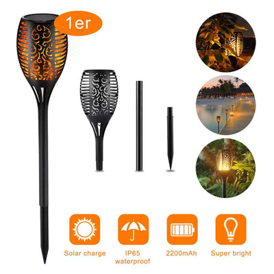 LED Solar Tuinfakkels Deluxe 96 LED (4 stuks)