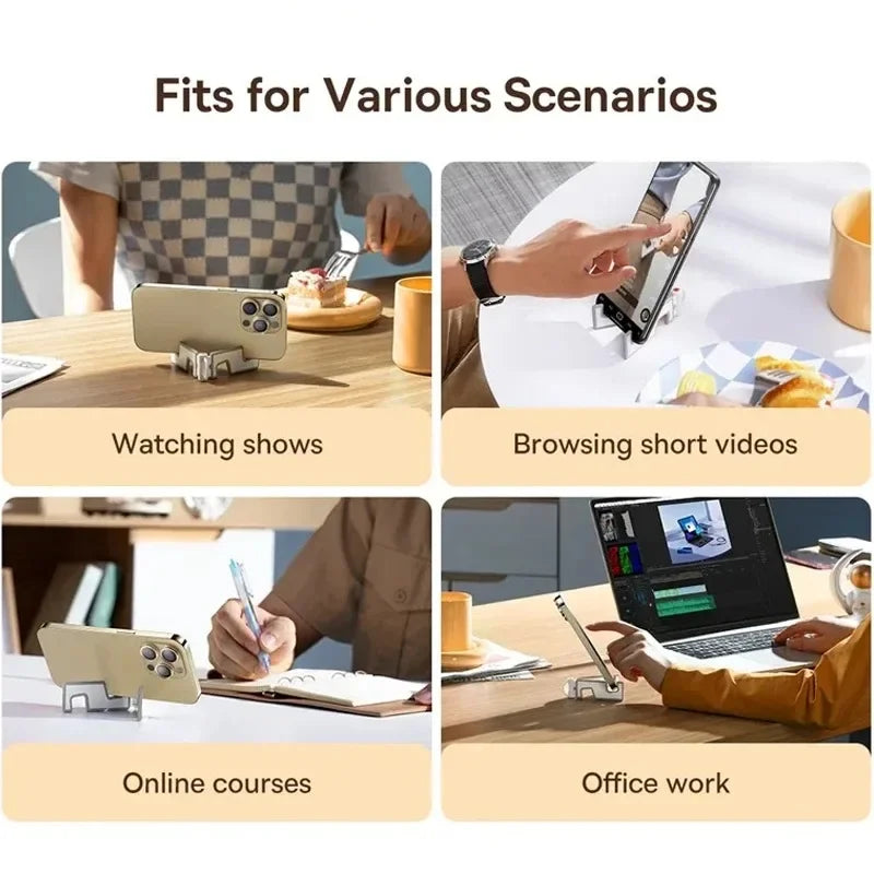 Baseus Telefoon Stand Draagbare Opvouwbare Licht Dunne Mount Stabiele Tafelstandaard Voor Iphone 15 Pocket Universele Mini Mobiele Telefoon Houders