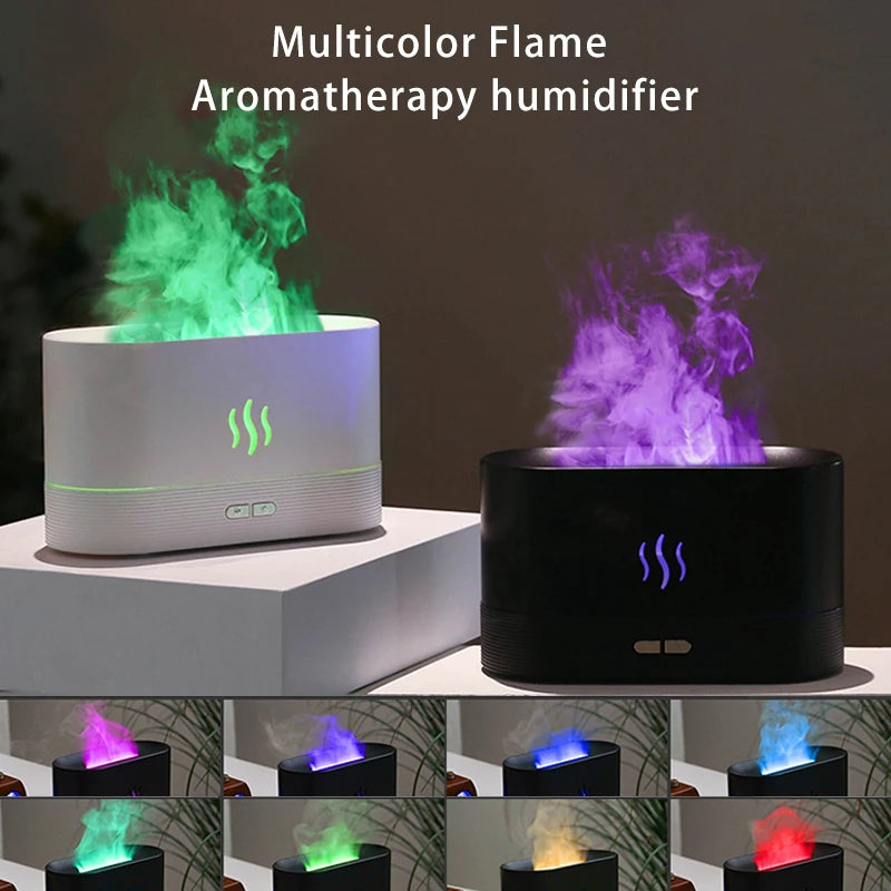 Draagbare Koele Nevel Usb Led Change Kleur Kamer H2o Lucht Vuur Vlam Luchtbevochtiger Aroma Etherische Olie Diffuser Luchtbevochtiger