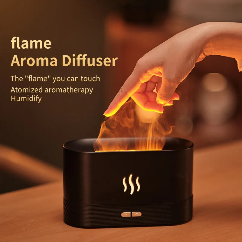 Draagbare Koele Nevel Usb Led Change Kleur Kamer H2o Lucht Vuur Vlam Luchtbevochtiger Aroma Etherische Olie Diffuser Luchtbevochtiger
