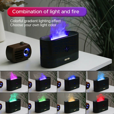 Draagbare Koele Nevel Usb Led Change Kleur Kamer H2o Lucht Vuur Vlam Luchtbevochtiger Aroma Etherische Olie Diffuser Luchtbevochtiger