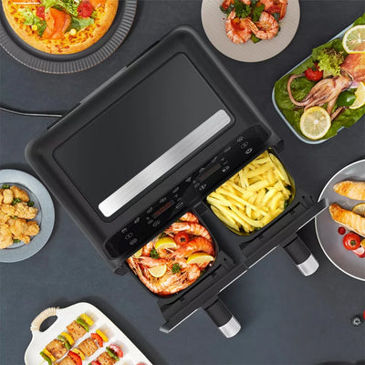 Zcwa Dubbele Mand Lucht Friteuse 8l 1700W Multifunctioneel