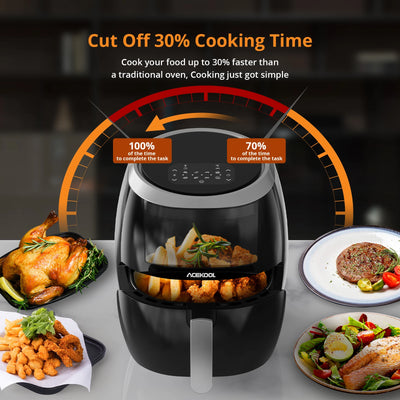 Lucht Friteuse, 8Qt Airfryer Oven Met Digitaal Display 8 Cooking Presets