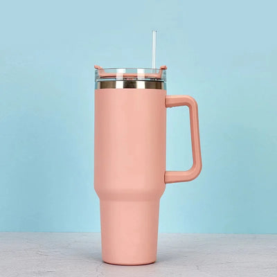 40Oz 304 Roestvrij Staal Geïsoleerde Waterfles, Thermische Koffie Auto Cup, Koude Warme Mokken Vacuümfles Met Handvat Stro, Voor Sport