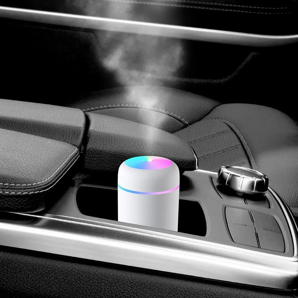 Usb Koele Mistsproeier Draagbare 300Ml Elektrische Luchtbevochtiger Aroma Olie Diffuser Met Kleurrijke Nachtlampje Voor Thuisauto