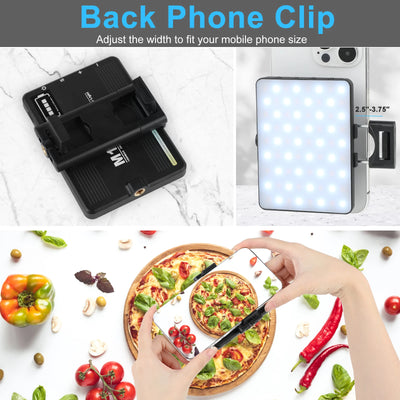 Selfie Licht Met Voor-En Achterkant Telefoonclip, 72 Led Oplaadbare Video Licht Voor Telefoon Iphone Ipad Laptop Camera