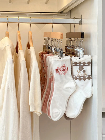 12 Clips Houten Hoed Opberghanger Voor Baseballpetten Sokken Opbergrek Pasgeboren Kleerhangers Hoed Organizer