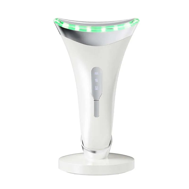 Oplaadbare Ems Trillingshals Anti-Rimpel Led Lichttherapie Gezicht En Nek Massager