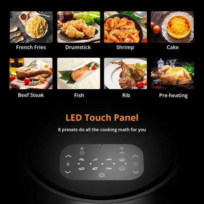 Lucht Friteuse, 8Qt Airfryer Oven Met Digitaal Display 8 Cooking Presets