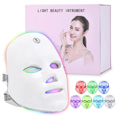 7 Kleuren Led Gezichtsmasker Foton Therapie Gezicht Huidverzorgingsmasker Huidverjongingsmiddelen Anti Acne Rimpel Verwijdering Gezichtsmasker Schoonheid Masker