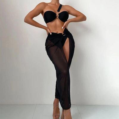 Bella Strapless 3 delig bikini met strandrok