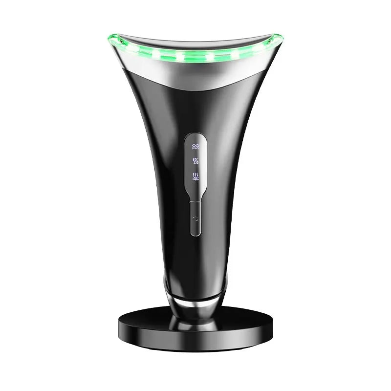 Oplaadbare Ems Trillingshals Anti-Rimpel Led Lichttherapie Gezicht En Nek Massager