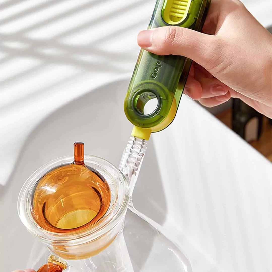 TriClean | 3-in-1 borstel voor hardnekkig vuil in flessen & bekers