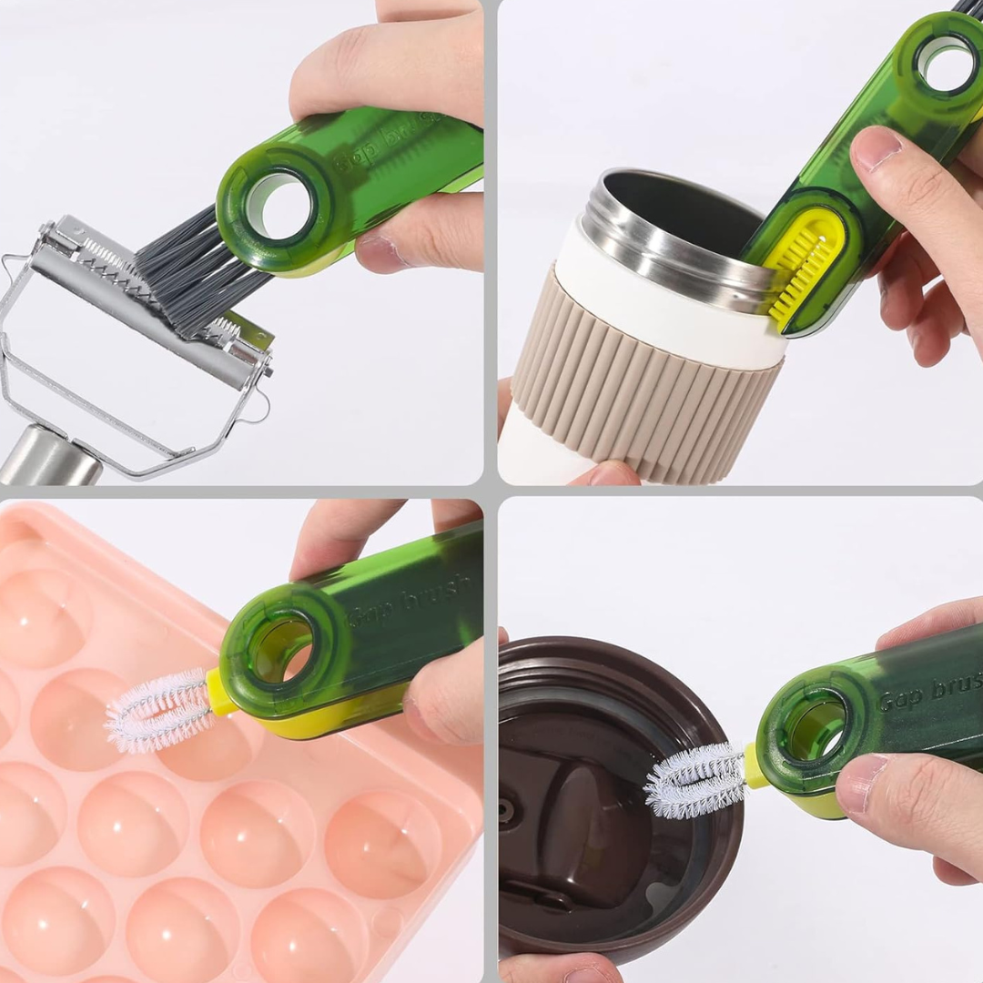 TriClean | 3-in-1 borstel voor hardnekkig vuil in flessen & bekers