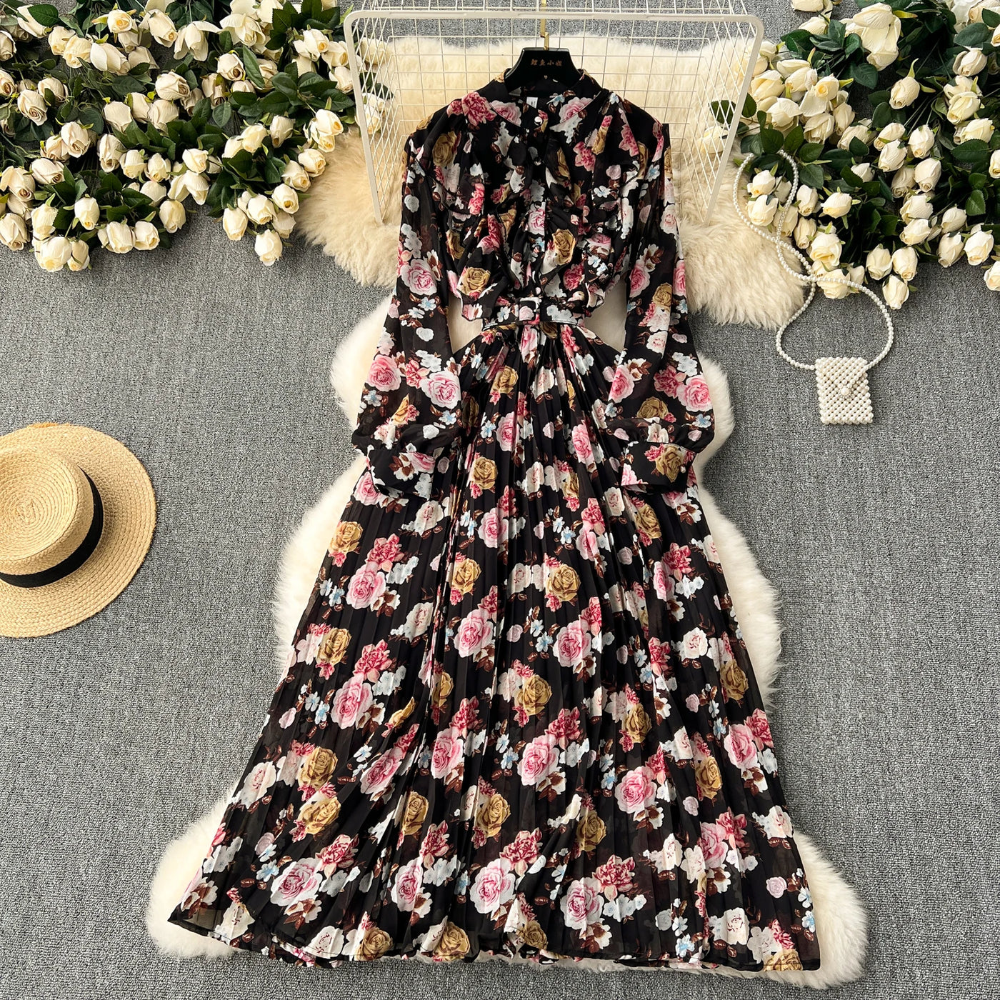 Bella vintage Puff Sleeve jurk