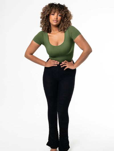 Ronde Hals Thong Bodysuit